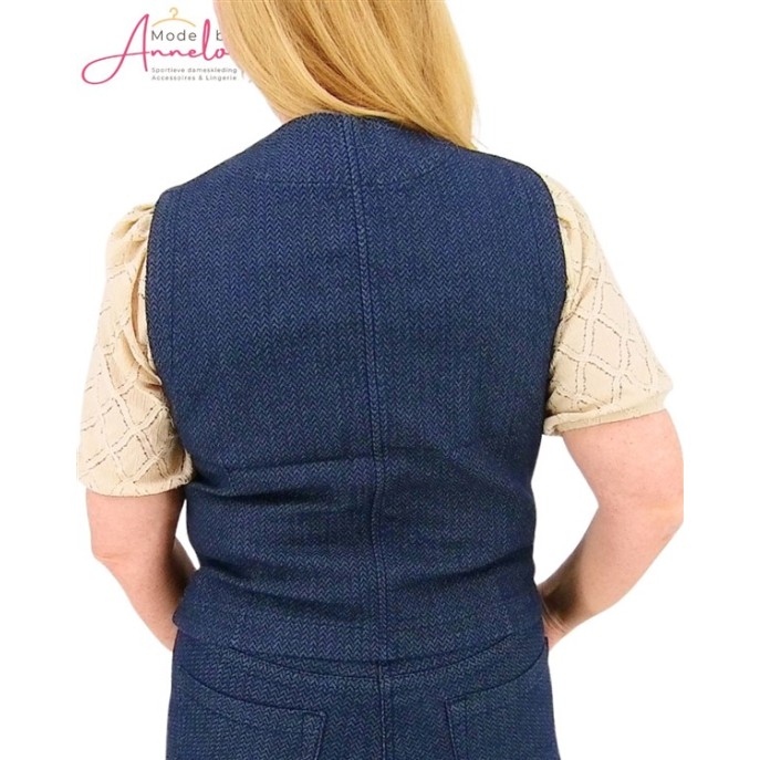 Red Button Gilet jeans Herringbone Dark Blue